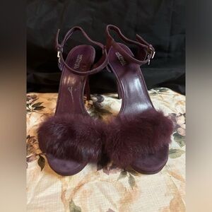 Michael Kors suede leather “Faye” platform sandal burgundy. Brand new. Size 9M